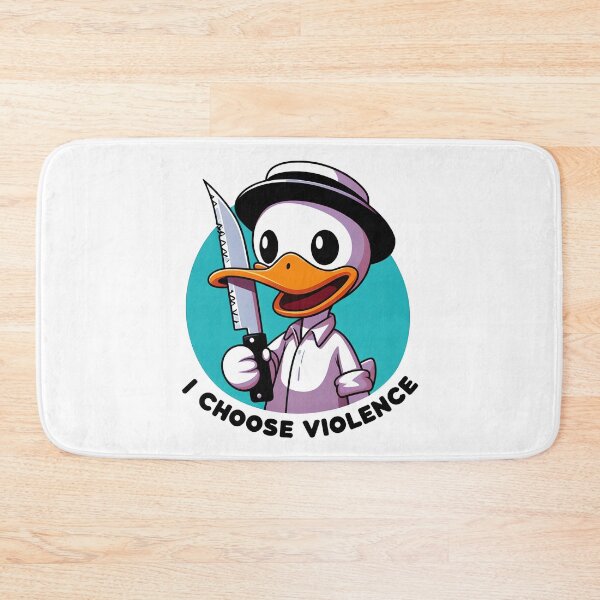 Item preview, Quirky Duck with Knife - I Choose Violence Cartoon designed and sold by zoughlal.