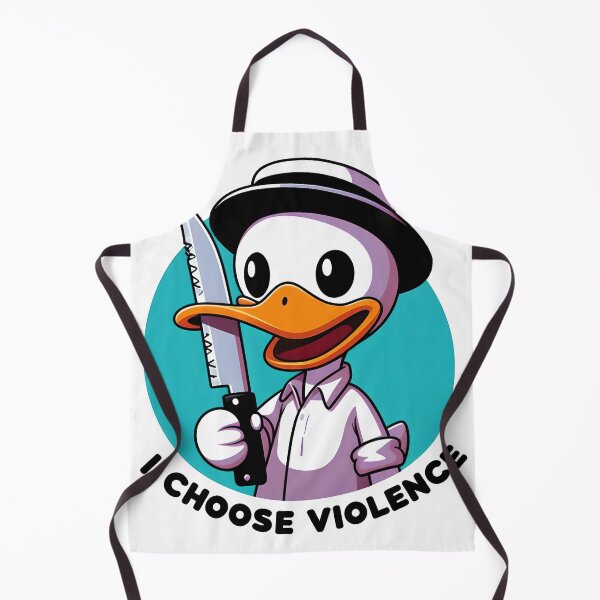 Item preview, Quirky Duck with Knife - I Choose Violence Cartoon designed and sold by zoughlal.