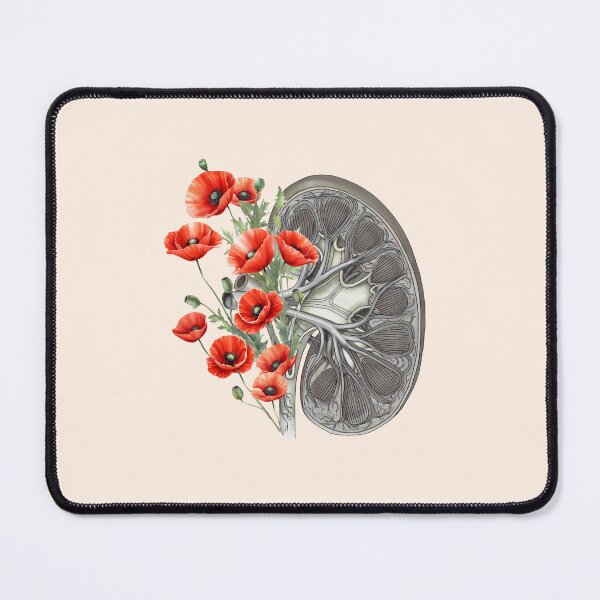 Item preview, Kidney section and floral red poppies: the fragrant symbols of love and renal health! designed and sold by Collagedream.