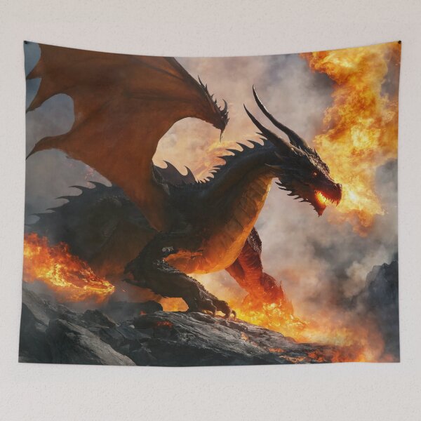 Item preview, dragon, fire-breathing, fantasy, cartoon designed and sold by DonnaBlankaArt.