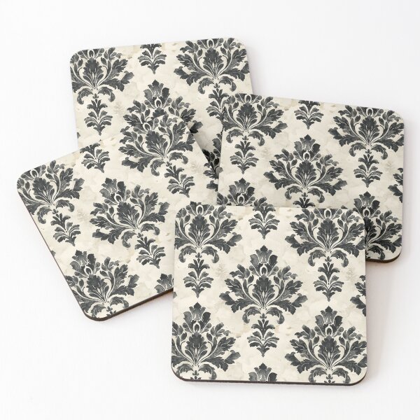 Item preview, MURMURS OF MOONLIGHT Watercolor Damask designed and sold by Frenchifique.