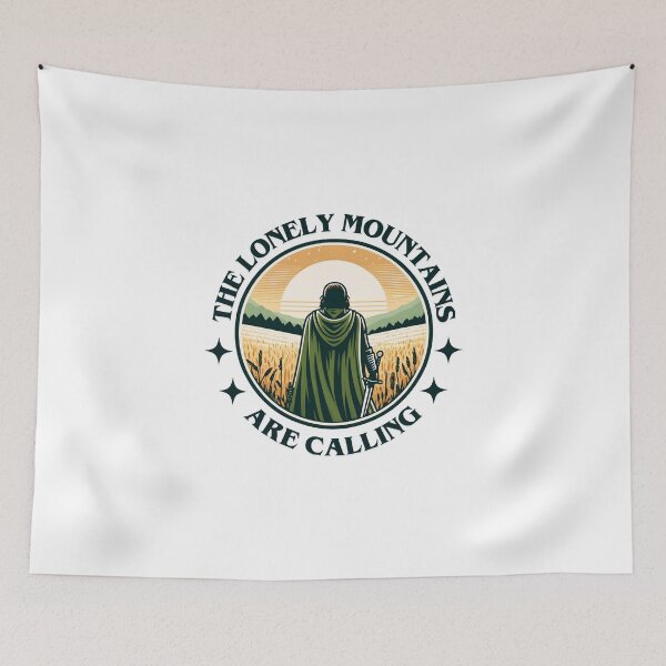 Item preview, The Lonely Mountains Are Calling - Lone Traveller - Badge - Fantasy designed and sold by Fenay Designs.