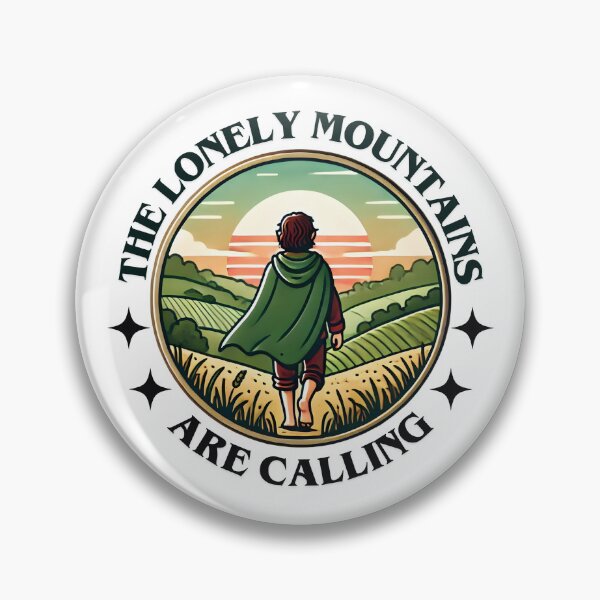 Item preview, The Lonely Mountains Are Calling - Sunset Journey - Badge - Fantasy designed and sold by Fenay Designs.