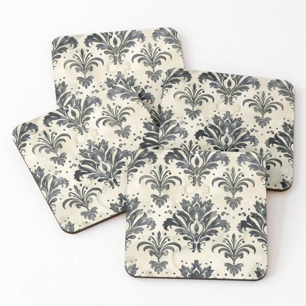 Item preview, WHISPERING WILLOW Watercolor Damask designed and sold by Frenchifique.