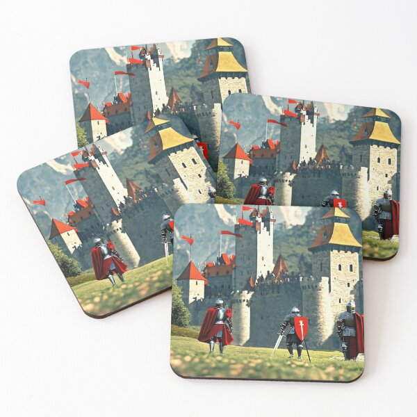 Item preview, knights, castle, Middle Ages, fantasy, cartoon designed and sold by DonnaBlankaArt.