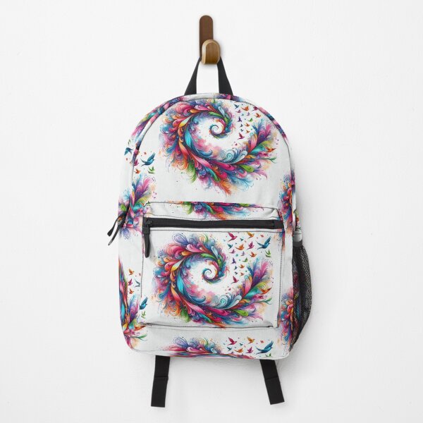 Item preview, Spiral Heart with Tropical Birds in Whirlpool Pattern Canvas Art Vibrant Colorful designed and sold by ZulryLifestyles.