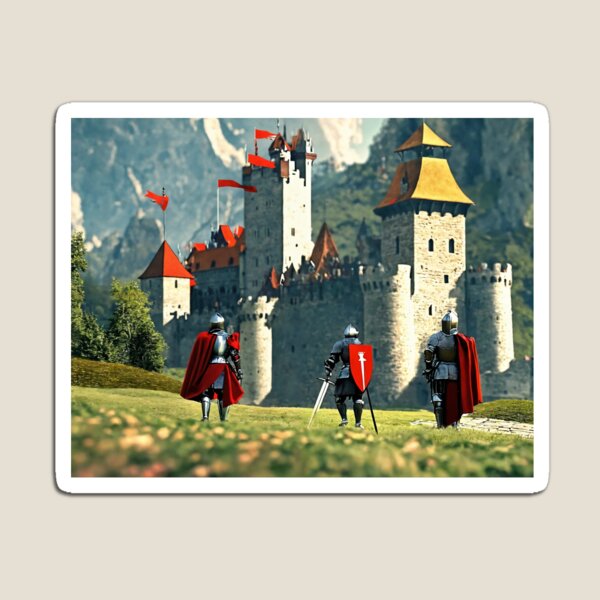 Item preview, knights, castle, Middle Ages, fantasy, cartoon designed and sold by DonnaBlankaArt.