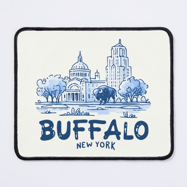 Item preview, Buffalo NY Minimalist Simple Cityscape Blue Art designed and sold by HowToCanadian.