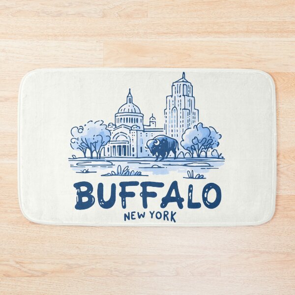 Item preview, Buffalo NY Minimalist Simple Cityscape Blue Art designed and sold by HowToCanadian.
