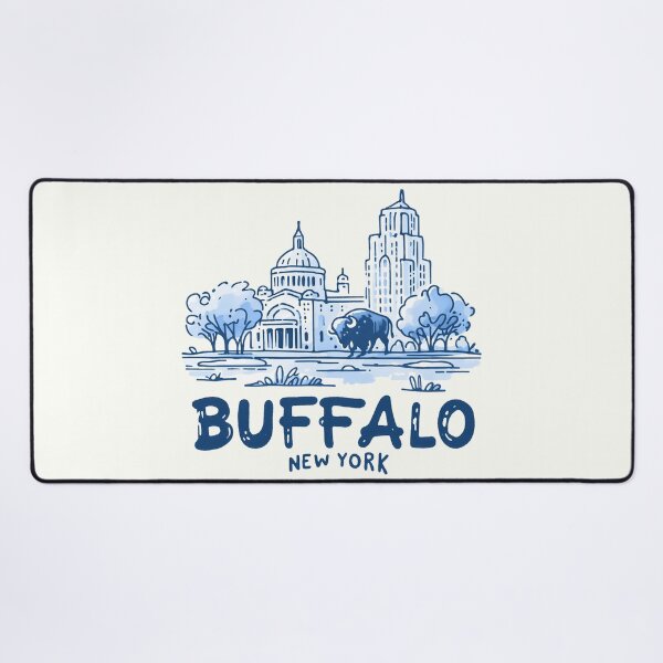 Item preview, Buffalo NY Minimalist Simple Cityscape Blue Art designed and sold by HowToCanadian.
