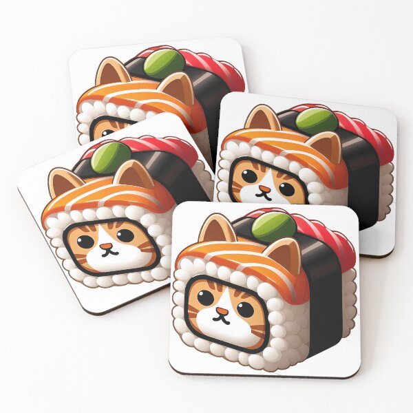 Item preview,  Adorable Sushi Cat Roll - Cute Cartoon Kitty Food designed and sold by zoughlal.