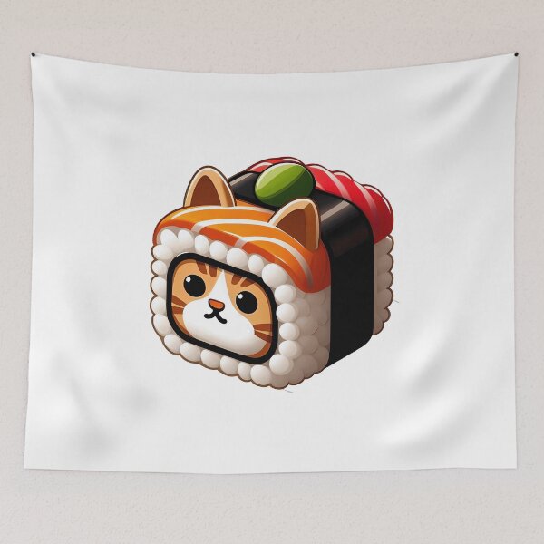 Item preview,  Adorable Sushi Cat Roll - Cute Cartoon Kitty Food designed and sold by zoughlal.