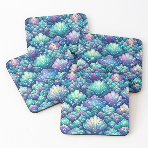 Item preview, Purple And Teal Mermaid Tail Scales Print Design designed and sold by SeaStarMermaids.