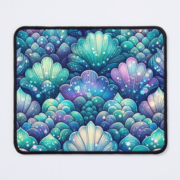 Item preview, Purple And Teal Mermaid Tail Scales Print Design designed and sold by SeaStarMermaids.