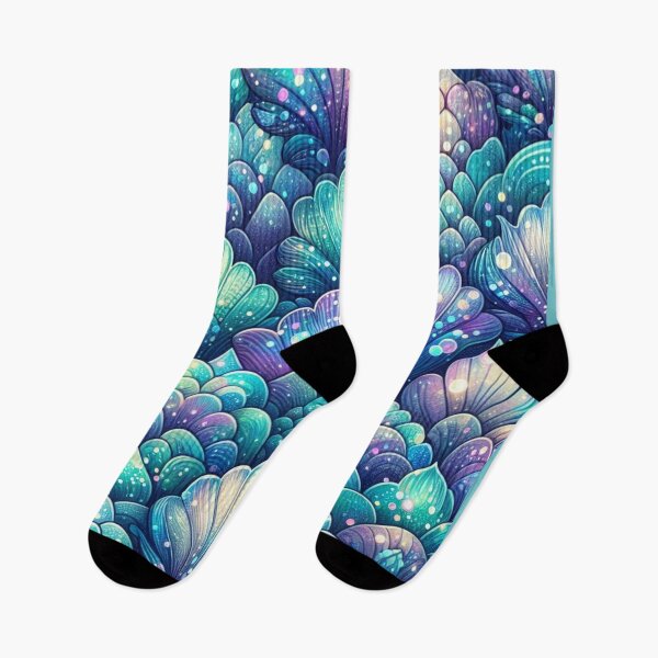 Item preview, Purple And Teal Mermaid Tail Scales Print Design designed and sold by SeaStarMermaids.