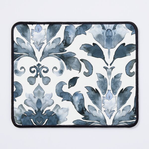 Item preview, AZURE ARABESQUE Watercolor Damask designed and sold by Frenchifique.