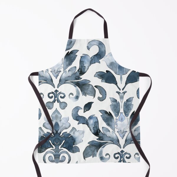 Item preview, AZURE ARABESQUE Watercolor Damask designed and sold by Frenchifique.