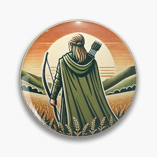 Item preview, Lone Archer - Sunset - Badge - Fantasy designed and sold by Fenay Designs.