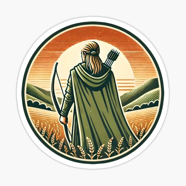 Item preview, Lone Archer - Sunset - Badge - Fantasy designed and sold by Fenay Designs.