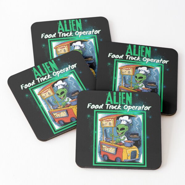 Item preview, Alien Food Truck Operator Chef Hat Cooking Cartoon designed and sold by Hananiah Merch.