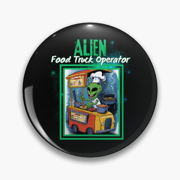 Item preview, Alien Food Truck Operator Chef Hat Cooking Cartoon designed and sold by Hananiah Merch.