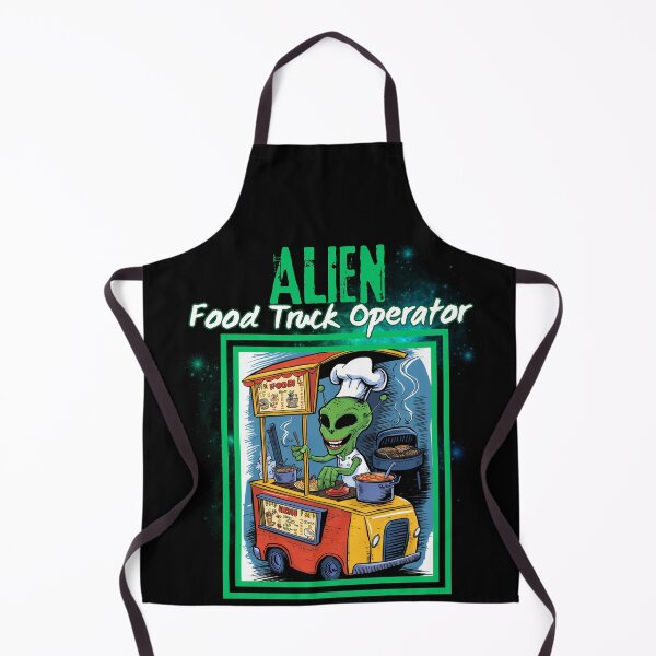 Item preview, Alien Food Truck Operator Chef Hat Cooking Cartoon designed and sold by Hananiah Merch.