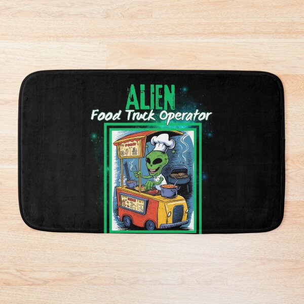 Item preview, Alien Food Truck Operator Chef Hat Cooking Cartoon designed and sold by Hananiah Merch.