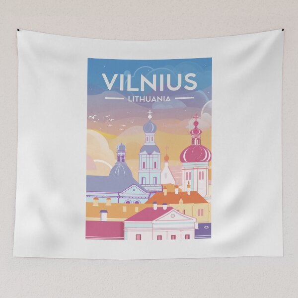 Item preview, A Vintage Travel Art of Vilnius - Lithuania  designed and sold by GoodOldVintage.