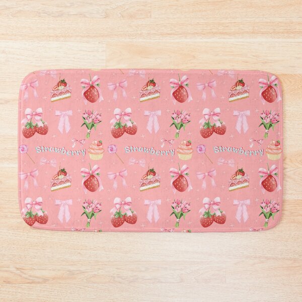 Item preview, Strawberry Ribbon Coquette bow pattern, Pink Aesthetic Pattern , coquette aesthetic pattern,  designed and sold by Lam Assia.