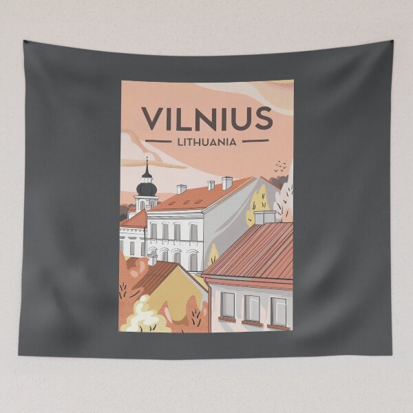 Item preview, A Vintage Travel Art of Vilnius - Lithuania  designed and sold by GoodOldVintage.
