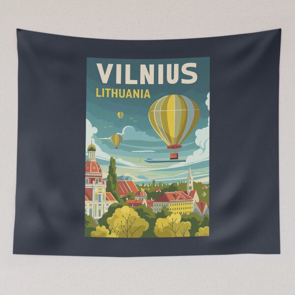 Item preview, A Vintage Travel Art of Vilnius - Lithuania  designed and sold by GoodOldVintage.