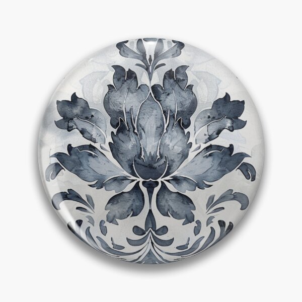 Item preview, MORNING MIST Watercolor Damask designed and sold by Frenchifique.