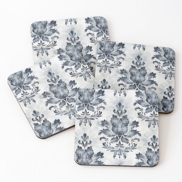 Item preview, MORNING MIST Watercolor Damask designed and sold by Frenchifique.
