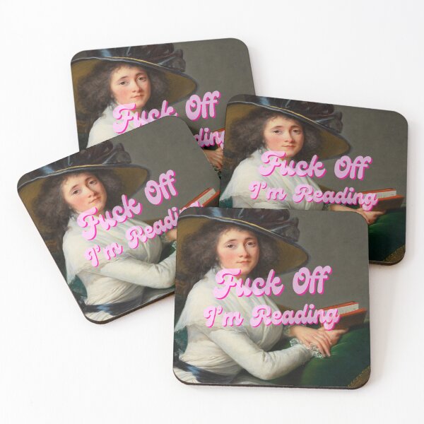 Item preview, “Fuck off I’m Reading” Funny vintage Altered art portrait Comtesse de la Châtre (Marie Charlotte Louise Perrette Aglaé Bontemps, 1762-1848) designed and sold by KWZCreates.