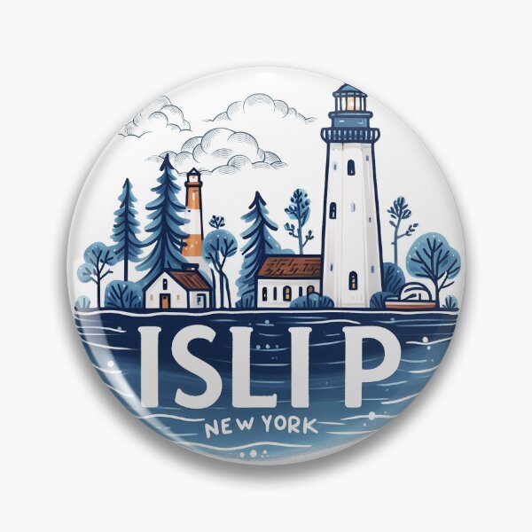 Item preview, Islip New York  Cute Blue Cityscape designed and sold by HowToCanadian.