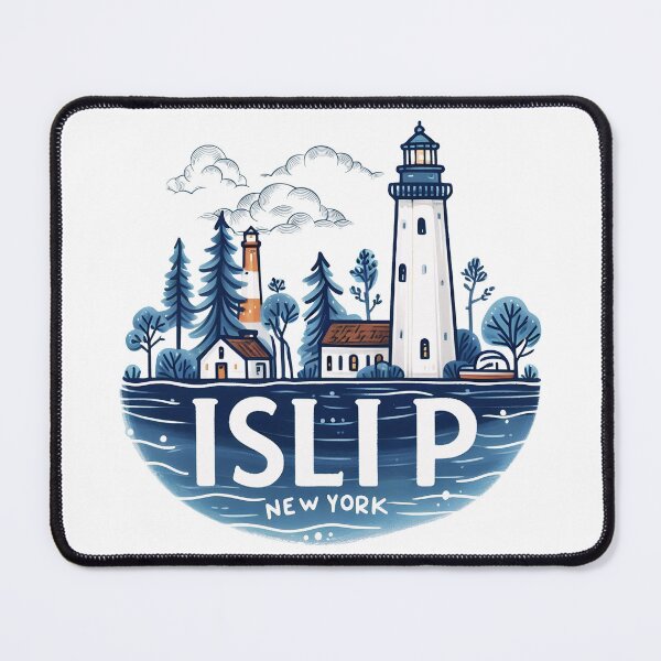 Item preview, Islip New York Cute Blue Cityscape designed and sold by HowToCanadian.