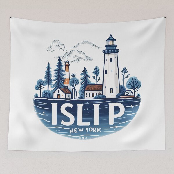 Item preview, Islip New York  Cute Blue Cityscape designed and sold by HowToCanadian.