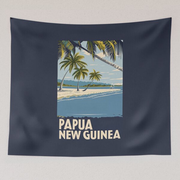 Item preview, A Vintage Travel Art of Port Moresby - Papua New Guinea  designed and sold by GoodOldVintage.