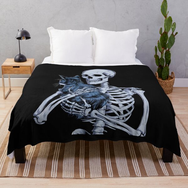 Item preview, Skeleton Holding Cat Skull Kitty Halloween 2024 Men Women Kids designed and sold by clothesy7.