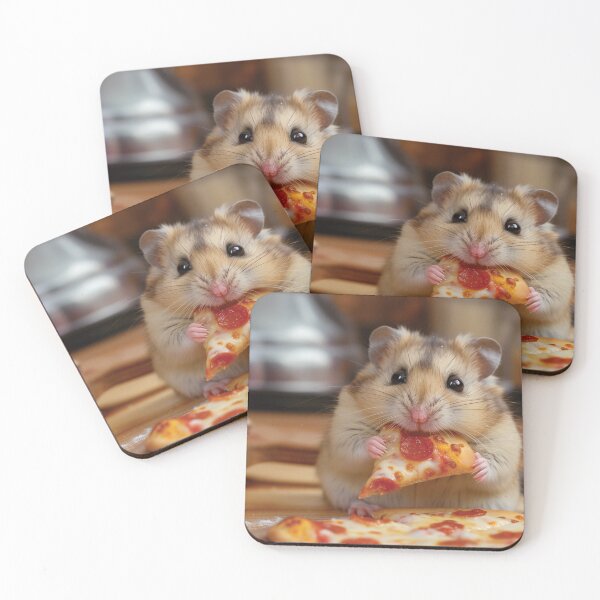 Item preview, Cute hamster eating pepperoni pizza designed and sold by cutepid.