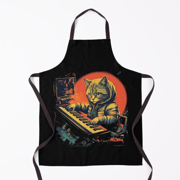 Item preview, A cat in a hoodie playing a synthesizer designed and sold by TeeTemptation.