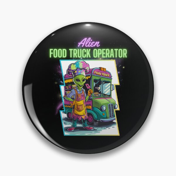 Item preview, Alien Food Truck Operator Funny Cartoon Chef designed and sold by Hananiah Merch.