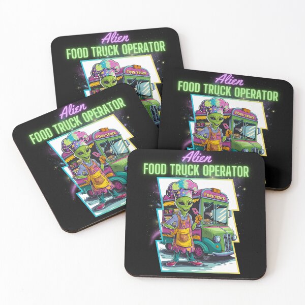 Item preview, Alien Food Truck Operator Funny Cartoon Chef designed and sold by Hananiah Merch.