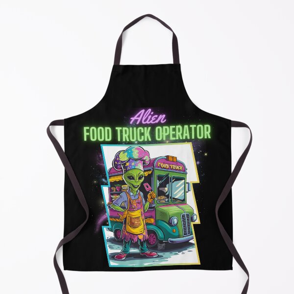 Item preview, Alien Food Truck Operator Funny Cartoon Chef designed and sold by Hananiah Merch.