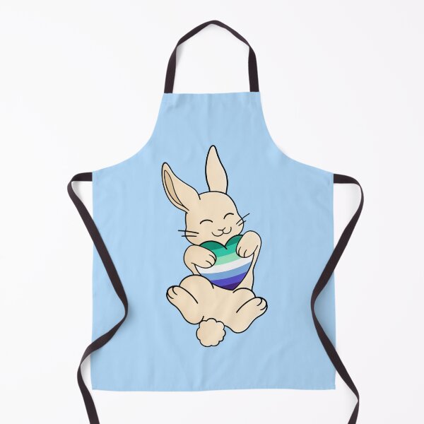 Item preview, Cute Happy White Rabbit Holding a Gay Man Flag Heart designed and sold by AroAxel.