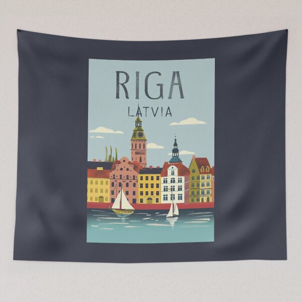 Item preview, A Vintage Travel Art of Riga - Latvia  designed and sold by GoodOldVintage.