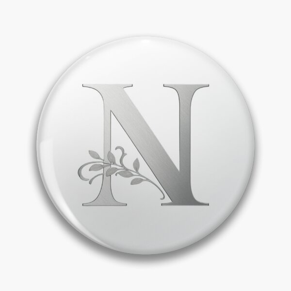 Item preview, Luxury Floral Monogram N: Elegant Grey and Silver Typography designed and sold by Fil4.