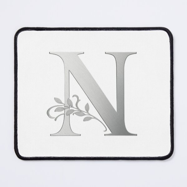 Item preview, Luxury Floral Monogram N: Elegant Grey and Silver Typography designed and sold by Fil4.