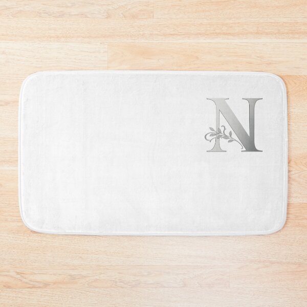 Item preview, Luxury Floral Monogram N: Elegant Grey and Silver Typography designed and sold by Fil4.