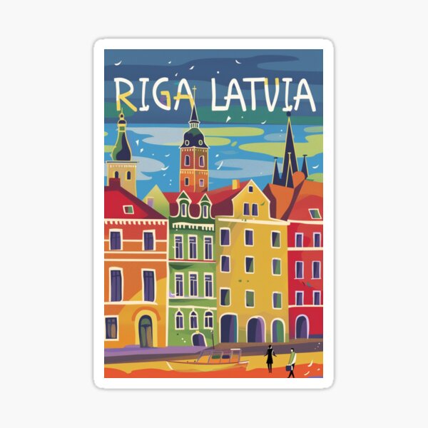 Item preview, A Vintage Travel Art of Riga - Latvia  designed and sold by GoodOldVintage.